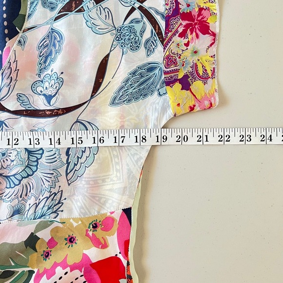 Johnny Was XS Maxi Dress 100% Silk Floral Patchwork Bohemian Resortcore - Picture 12 of 15